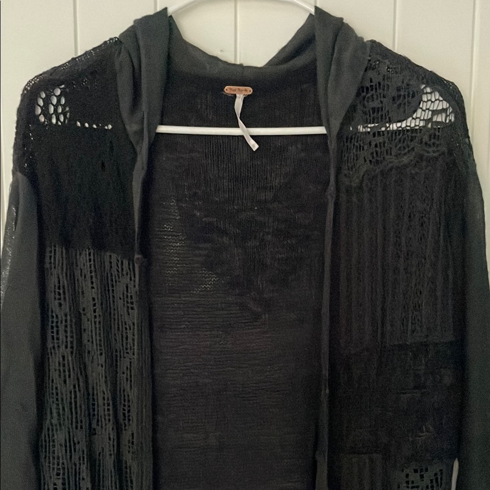 Free People Black Lace Women's Cardigan